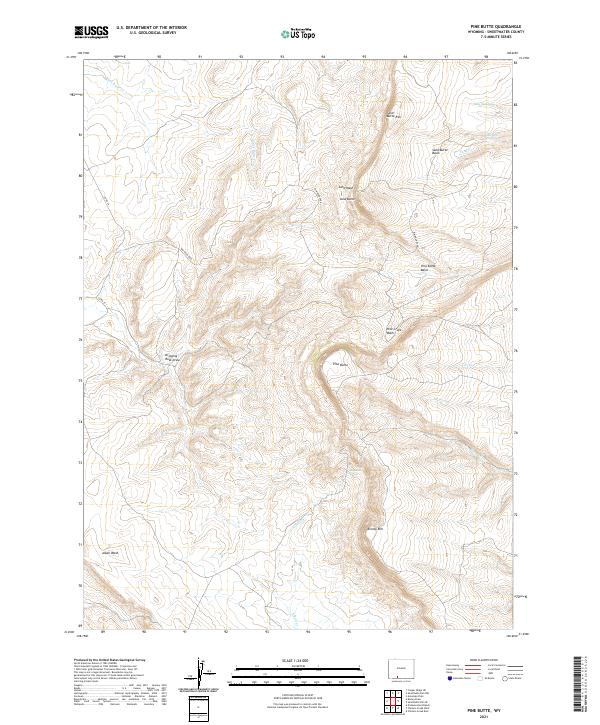 Pine Butte, WY — USGS 7.5-minute topo (2021)
