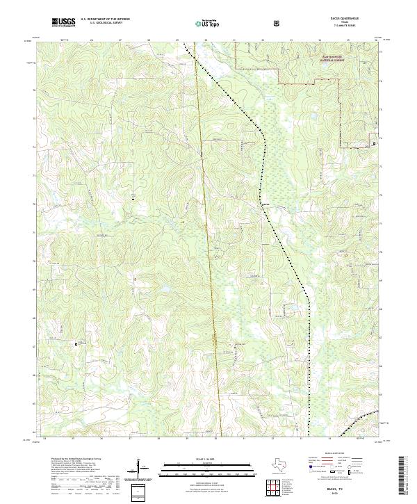 Dacus, TX — USGS 7.5-minute topo (2022)