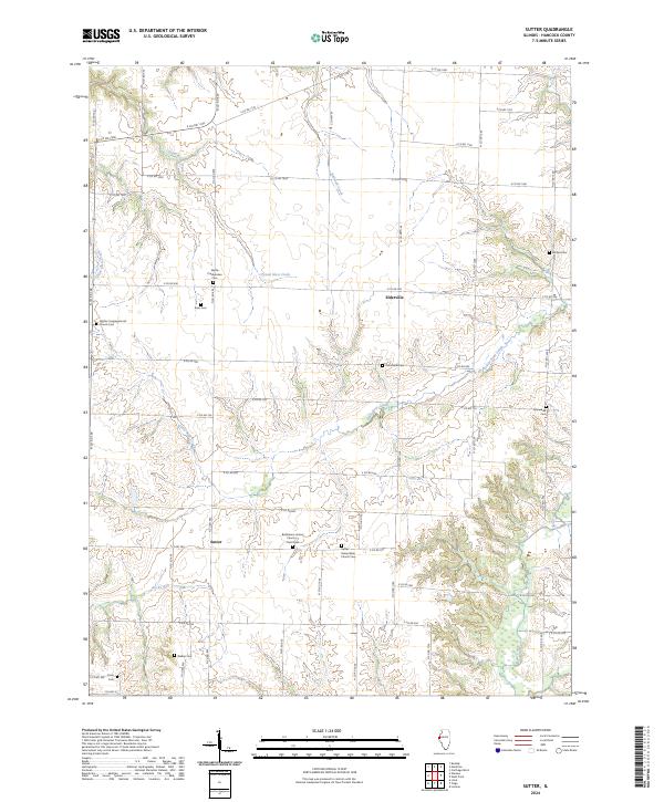 Sutter, IL — USGS 7.5-minute topo (2024)