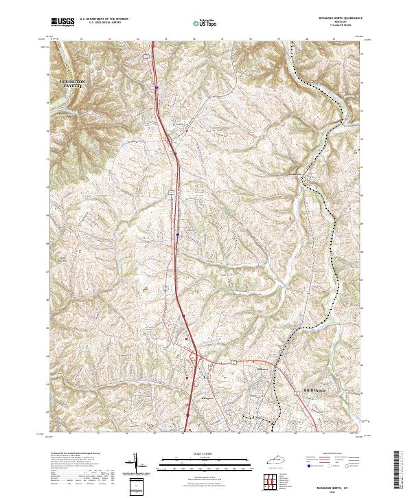 Richmond North, KY — USGS 7.5-minute topo (2022)