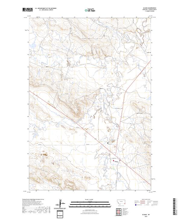 Alzada, MT — USGS 7.5-minute topo (2024)