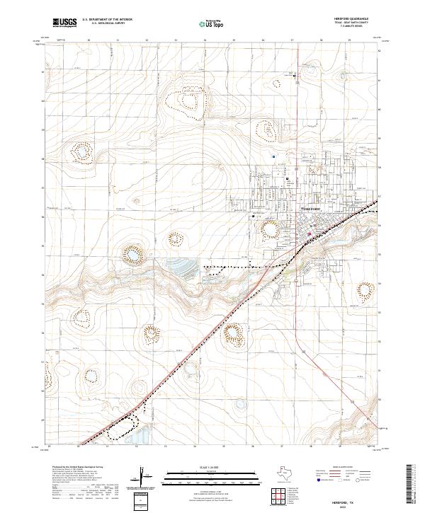 Hereford, TX — USGS 7.5-minute topo (2022)