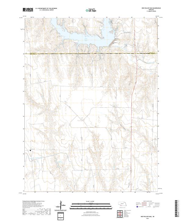 Red Willow Dam, NE — USGS 7.5-minute topo (2021)