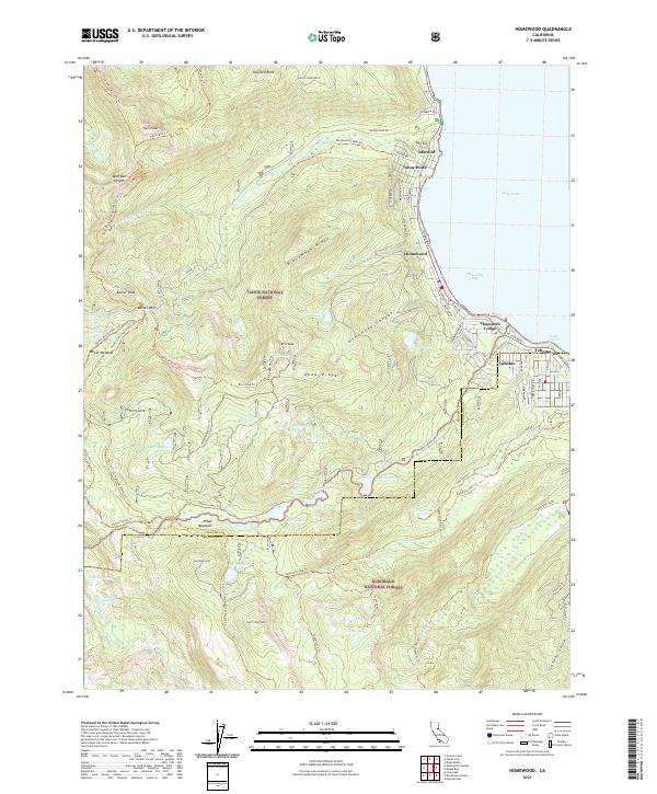Homewood, CA — USGS 7.5-minute topo (2021)