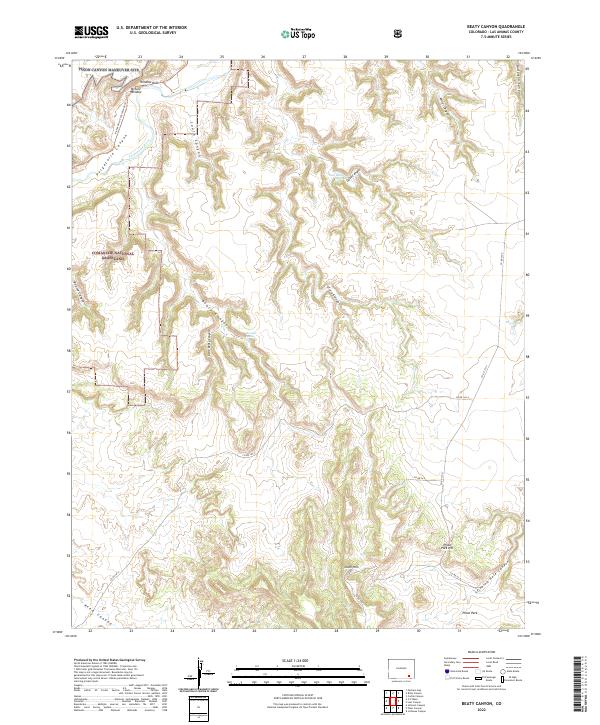 Beaty Canyon, CO — USGS 7.5-minute topo (2022)