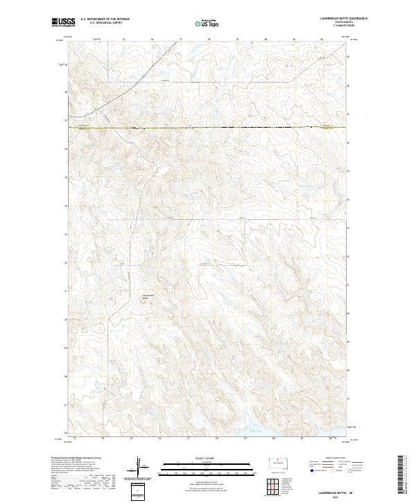 Laundreaux Butte, SD — USGS 7.5-minute topo (2021)