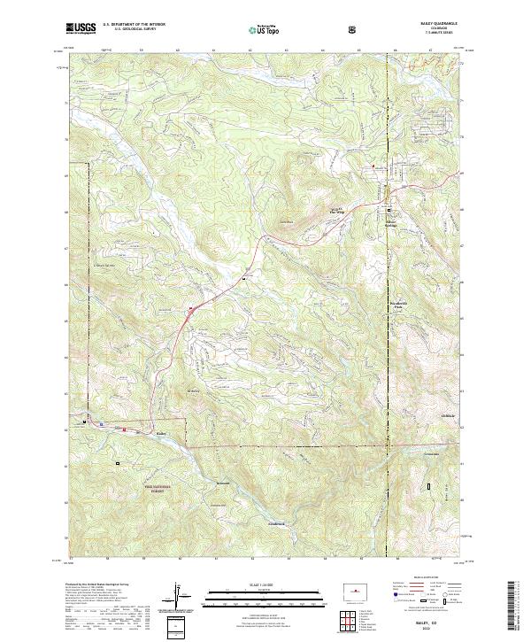 Bailey, CO — USGS 7.5-minute topo (2022)