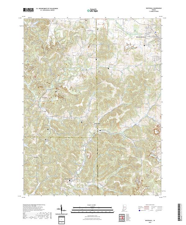 Whitehall, IN — USGS 7.5-minute topo (2022)