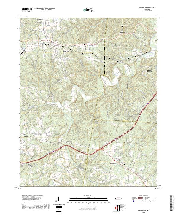 White Bluff, TN — USGS 7.5-minute topo (2022)