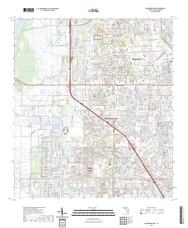 Melbourne West, FL — USGS 7.5-minute topo (2024)