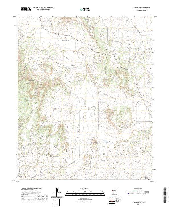 Adams Diggings, NM — USGS 7.5-minute topo (2023)