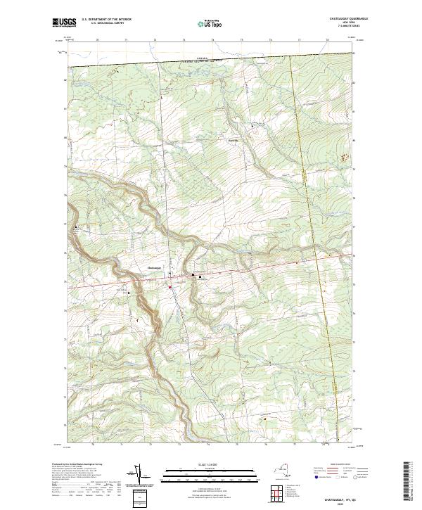 Chateaugay, NY-QC — USGS 7.5-minute topo (2023)