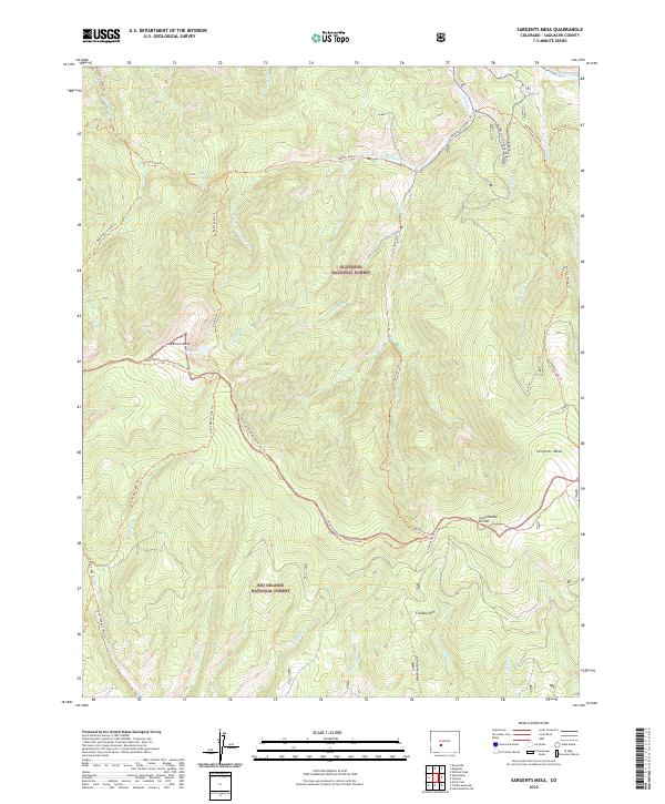Sargents Mesa, CO — USGS 7.5-minute topo (2022)