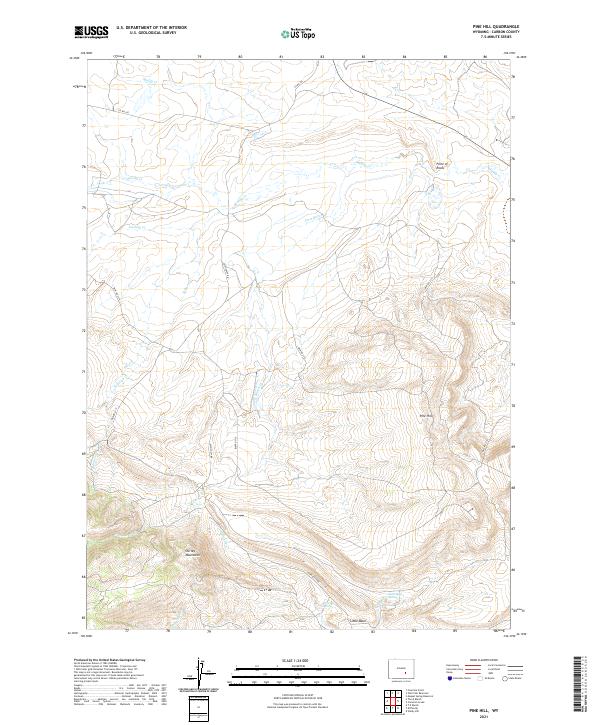 Pine Hill, WY — USGS 7.5-minute topo (2021)