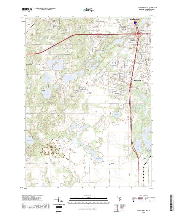 Schoolcraft NW, MI — USGS 7.5-minute topo (2023)
