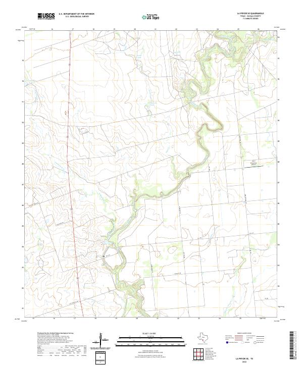 La Pryor SE, TX — USGS 7.5-minute topo (2022)