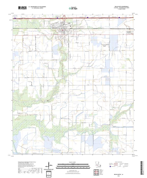 Welsh South, LA — USGS 7.5-minute topo (2024)