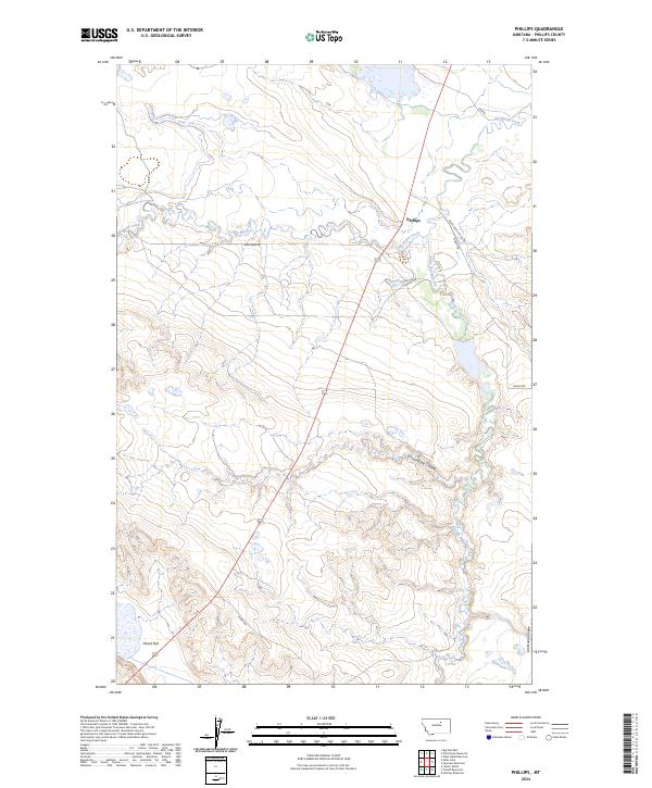 Phillips, MT — USGS 7.5-minute topo (2024)