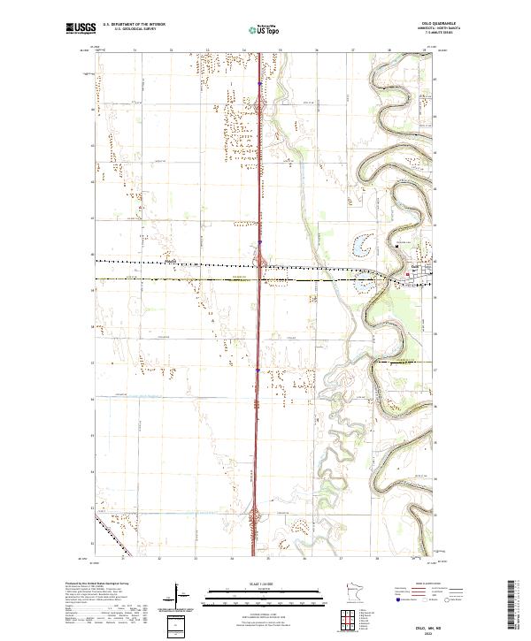 Oslo, MN-ND — USGS 7.5-minute topo (2022)