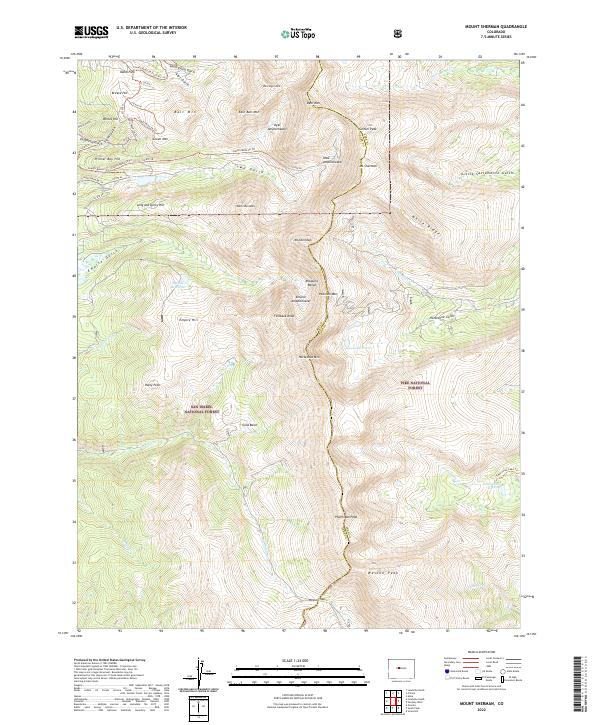 Mount Sherman, CO — USGS 7.5-minute topo (2022)