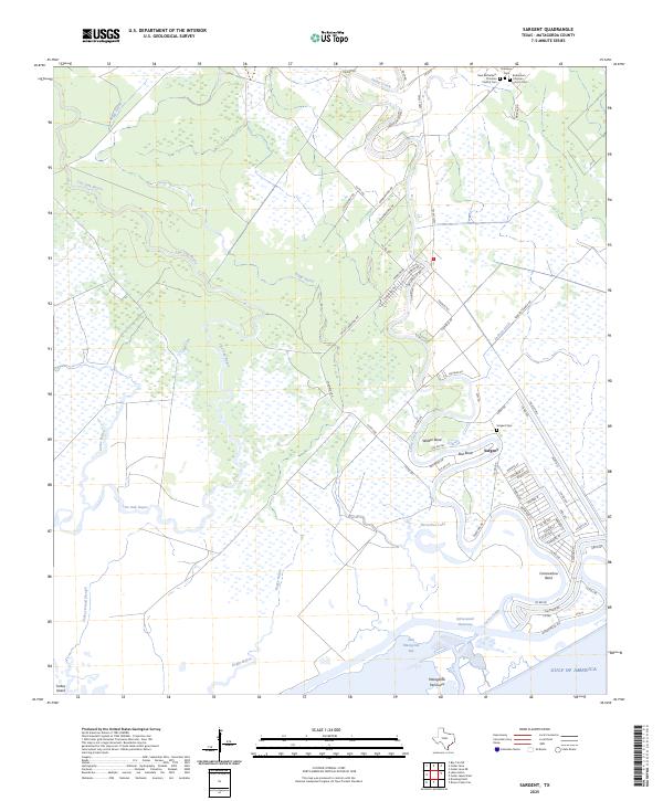Sargent, TX — USGS 7.5-minute topo (2025)