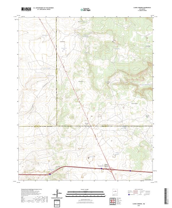 Clines Corners, NM — USGS 7.5-minute topo (2023)