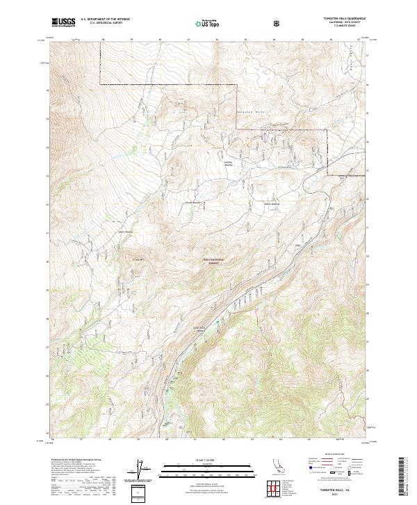 Tungsten Hills, CA — USGS 7.5-minute topo (2021)