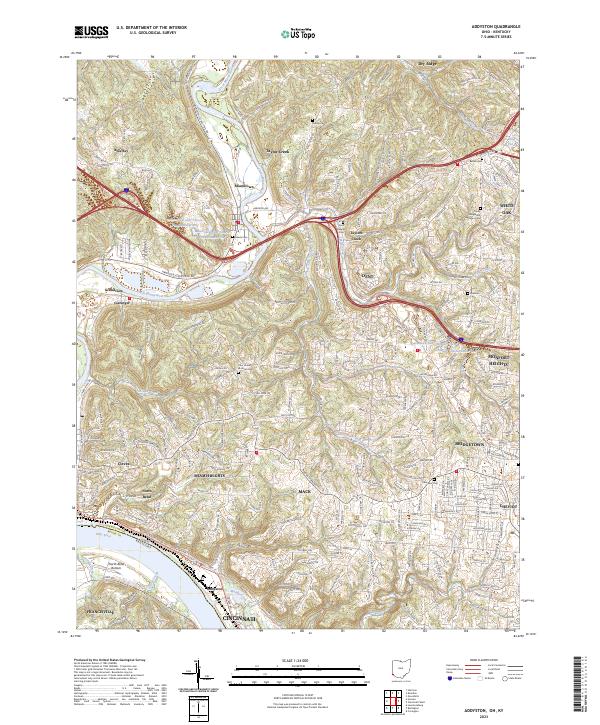 Addyston, OH-KY — USGS 7.5-minute topo (2023)