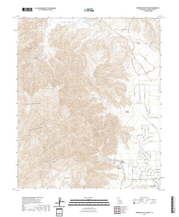 Borrego Palm Canyon, CA — USGS 7.5-minute topo (2021)