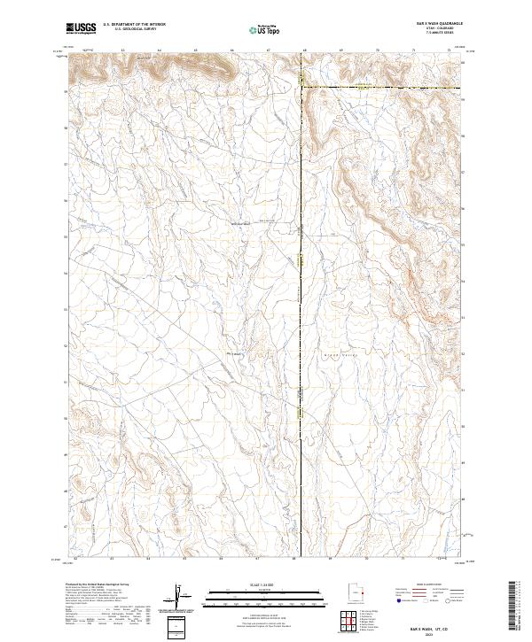 Bar X Wash, UT-CO — USGS 7.5-minute topo (2023)