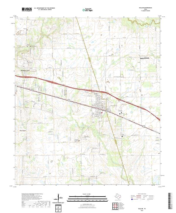 Waller, TX — USGS 7.5-minute topo (2022)