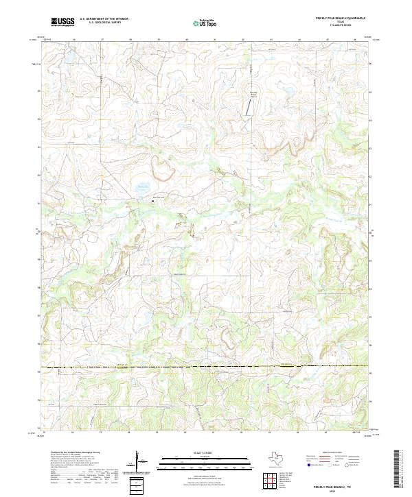 Prickly Pear Branch, TX — USGS 7.5-minute topo (2022)