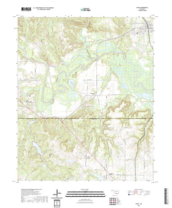 Ravia, OK — USGS 7.5-minute topo (2022)