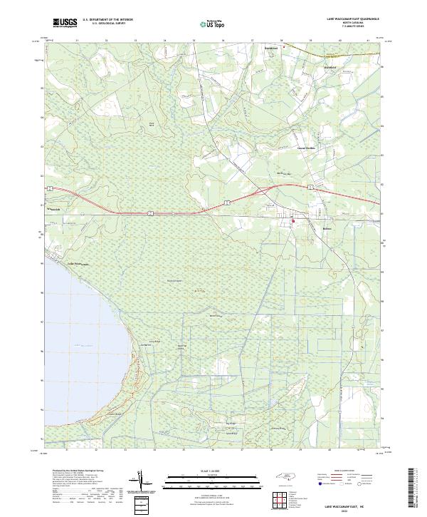 Lake Waccamaw East, NC — USGS 7.5-minute topo (2022)