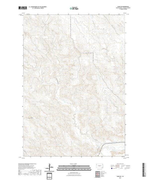 Oahe SW, SD — USGS 7.5-minute topo (2021)
