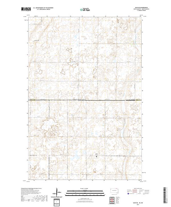 Savo NE, SD-ND — USGS 7.5-minute topo (2021)