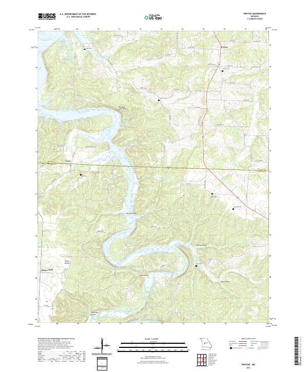 Fristoe, MO — USGS 7.5-minute topo (2021)
