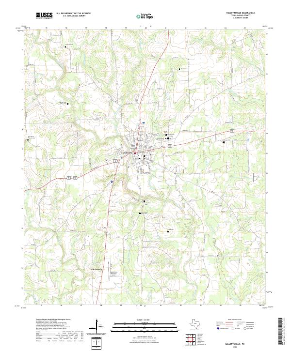 Hallettsville, TX — USGS 7.5-minute topo (2022)