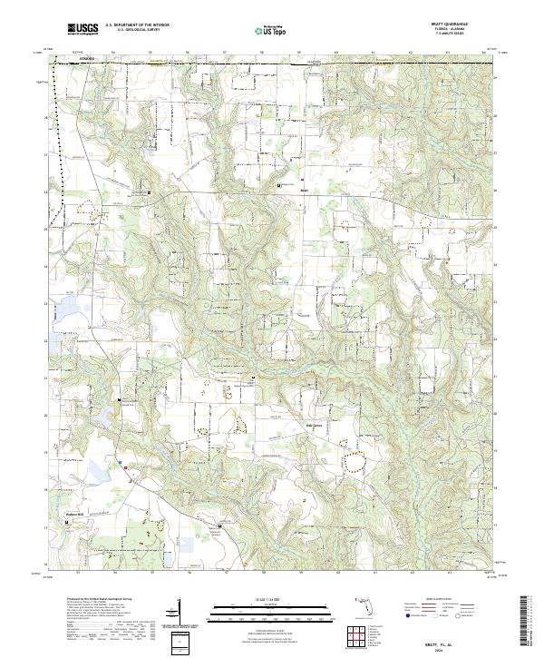 Bratt, FL-AL — USGS 7.5-minute topo (2024)