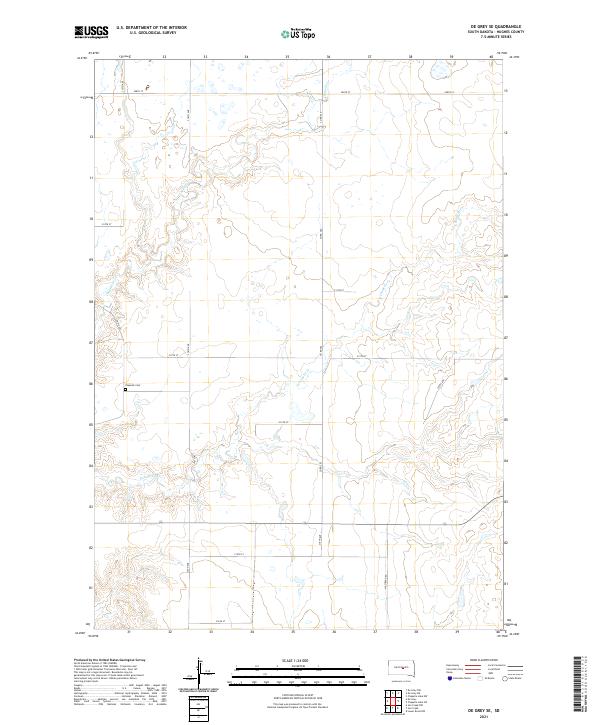De Grey SE, SD — USGS 7.5-minute topo (2021)