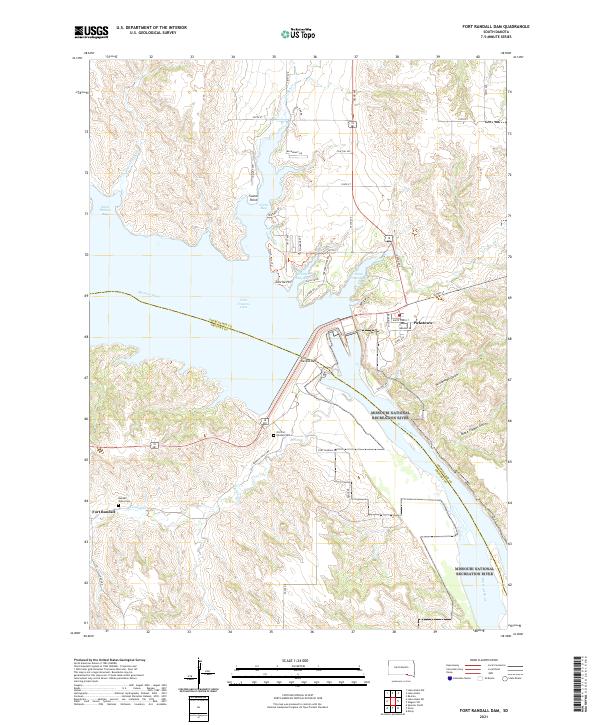 Fort Randall Dam, SD — USGS 7.5-minute topo (2021)