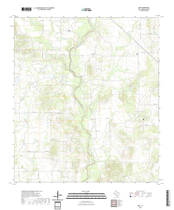 Biry, TX — USGS 7.5-minute topo (2022)