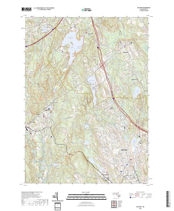 Milford, MA — USGS 7.5-minute topo (2024)