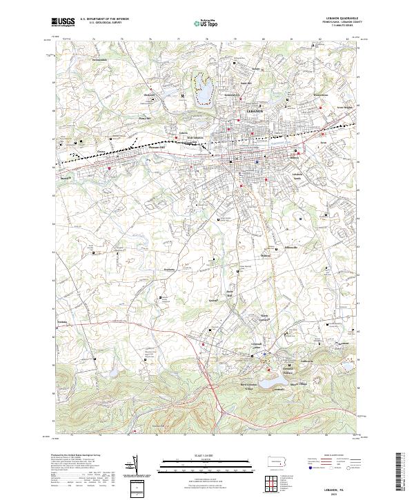 Lebanon, PA — USGS 7.5-minute topo (2023)