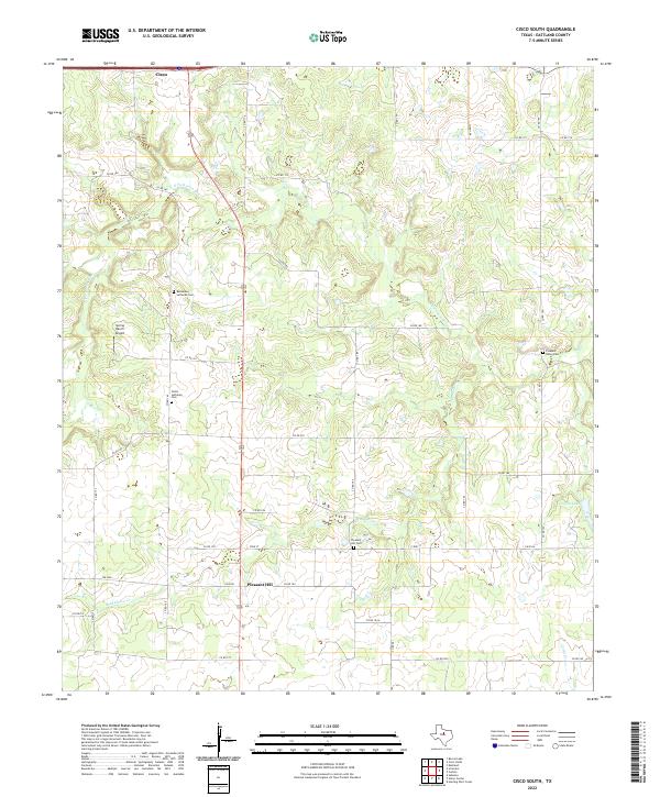 Cisco South, TX — USGS 7.5-minute topo (2022)