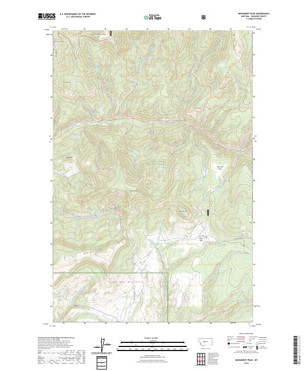 Monument Peak, MT — USGS 7.5-minute topo (2024)