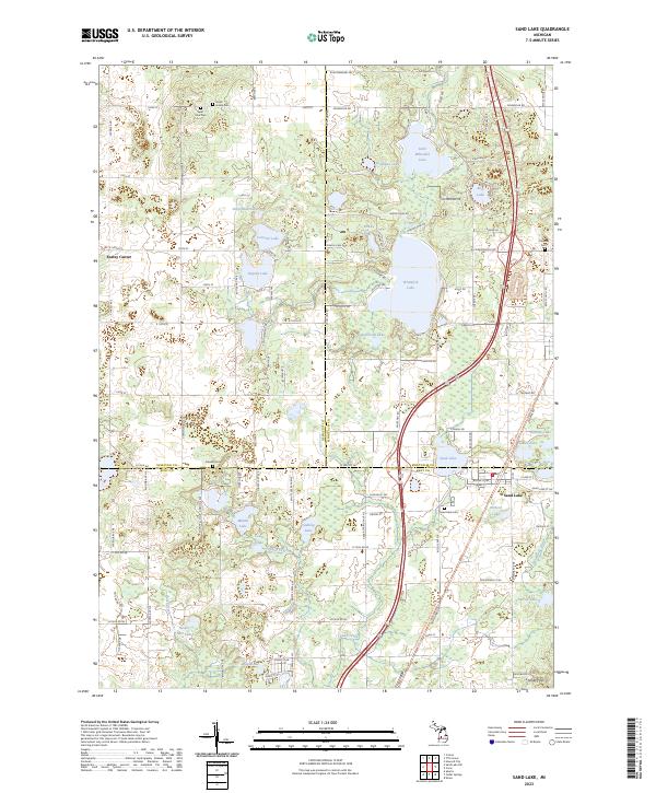 Sand Lake, MI — USGS 7.5-minute topo (2023)