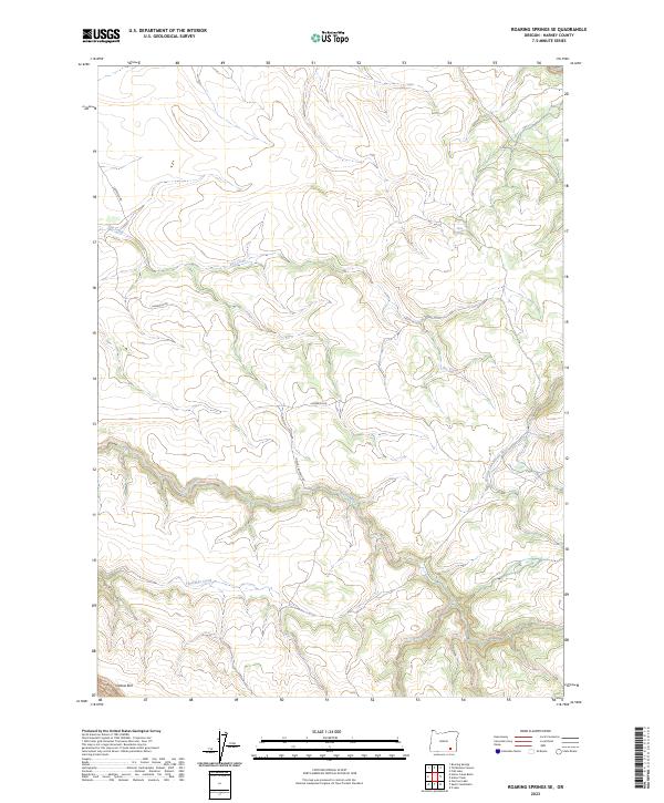 Roaring Springs SE, OR — USGS 7.5-minute topo (2023)