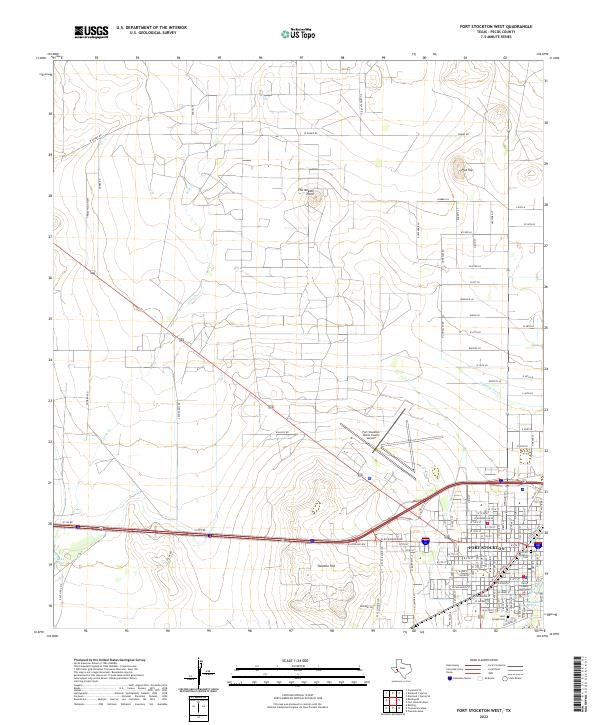 Fort Stockton West, TX — USGS 7.5-minute topo (2022)
