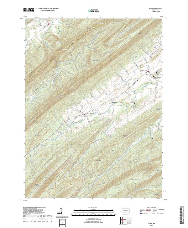 Blain, PA — USGS 7.5-minute topo (2023)